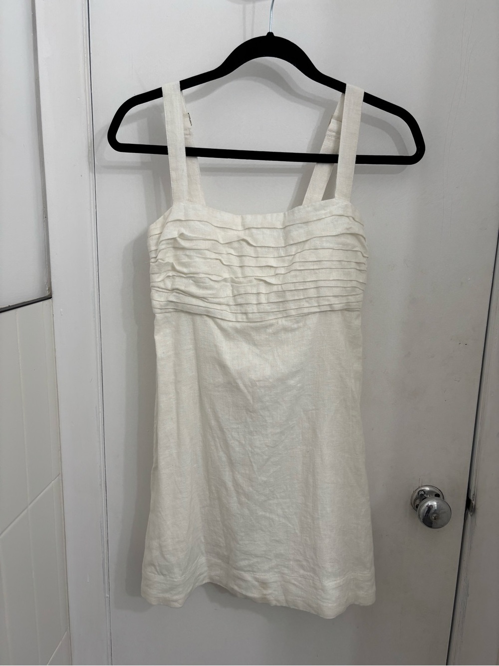 Abercrombie & Fitch Cream Sleeveless Ruffle-Front Mini Dress/ Romper